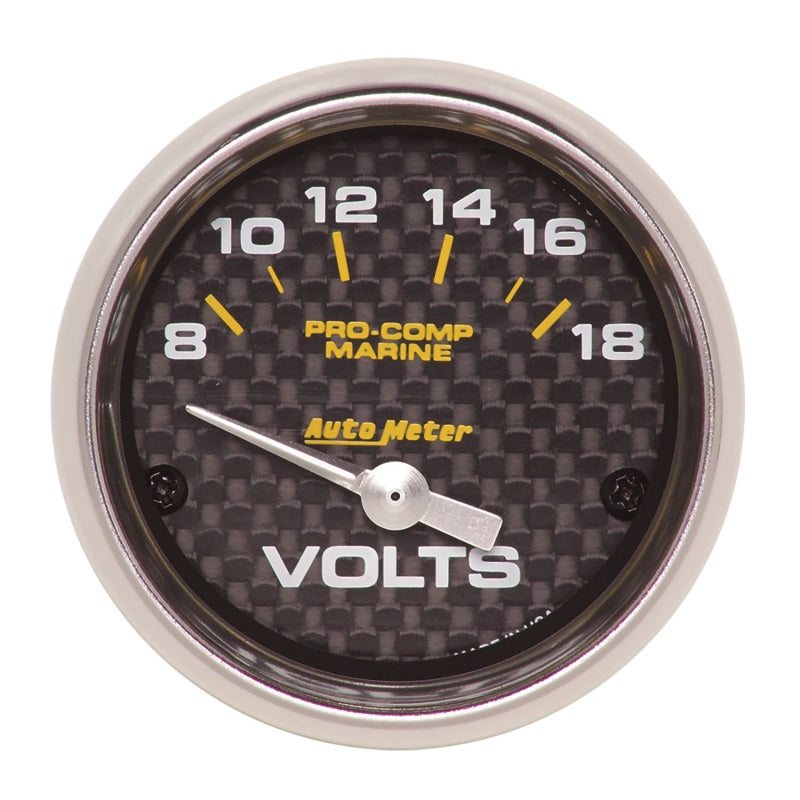 2-1/16" VOLTMETER, 8-18V, MARINE CARBON FIBER