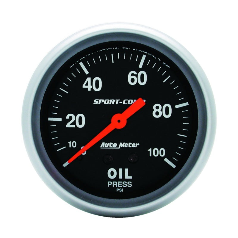 2-5/8" OIL PRESSURE, 0-100 PSI, SPORT-COMP