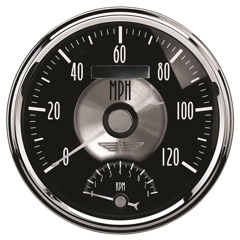 5" TACHOMETER/SPEEDOMETER COMBO, 8K RPM/120 MPH, PRESTIGE BLACK DIAMOND
