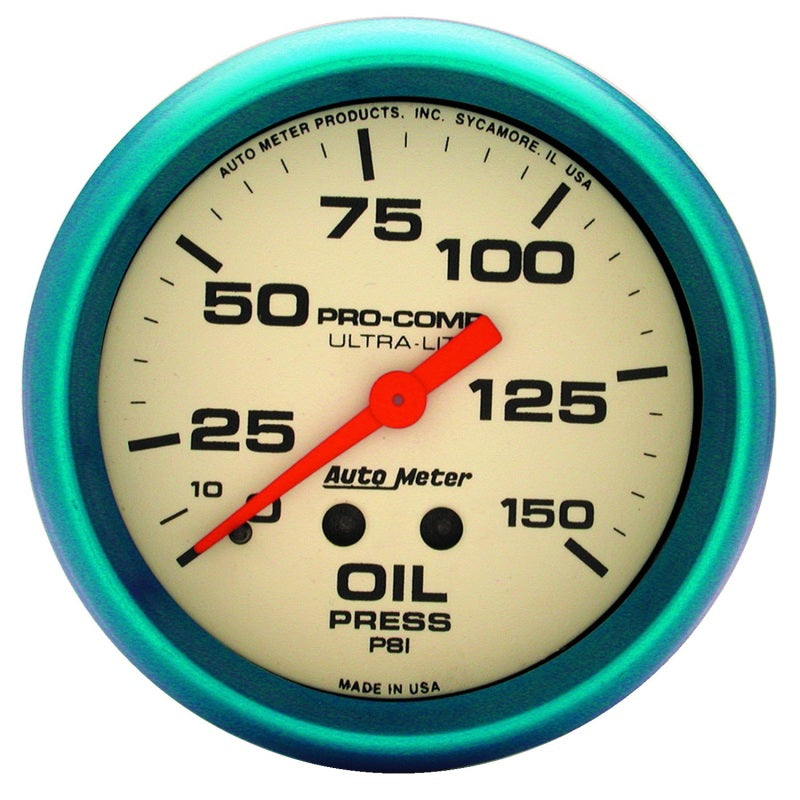 2-5/8" OIL PRESSURE, 0-150 PSI, ULTRA-NITE