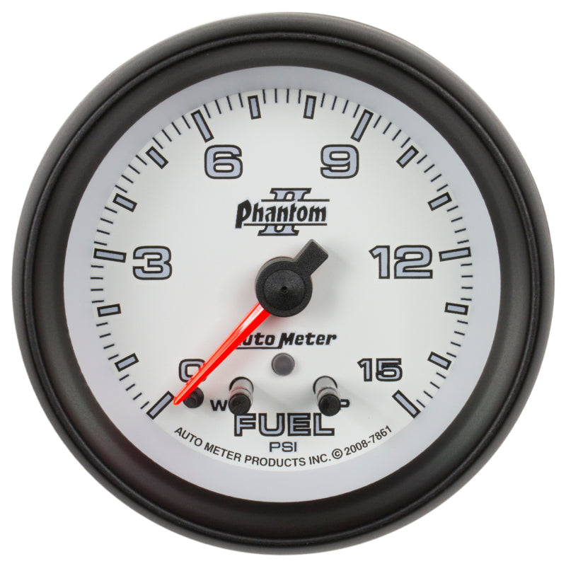 2-5/8" FUEL PRESSURE, 0-15 PSI, PHANTOM II