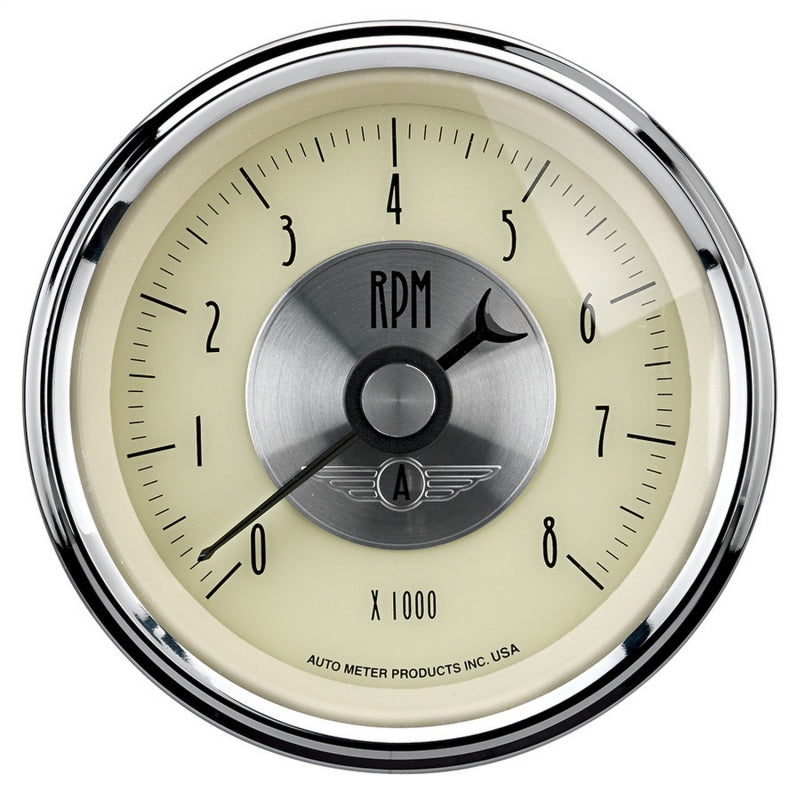 3-3/8" IN-DASH TACHOMETER, 0-8,000 RPM, PRESTIGE ANTIQUE IVORY