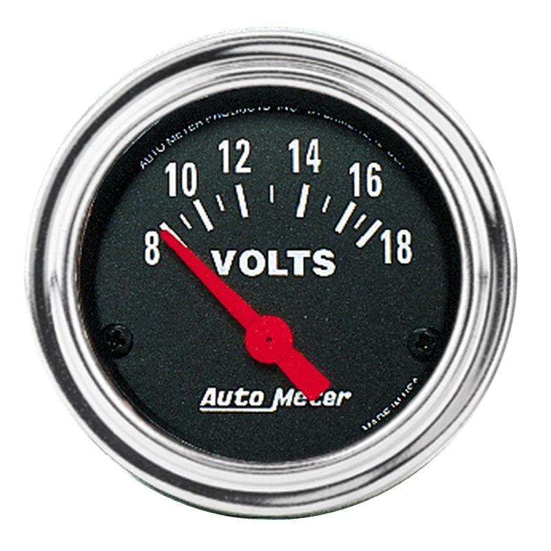2-1/16" VOLTMETER, 8-18V, TRADITIONAL CHROME