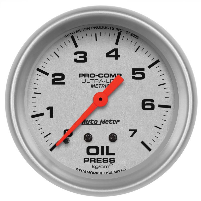2-5/8" OIL PRESSURE, 0-7KG/ CM2, ULTRA-LITE
