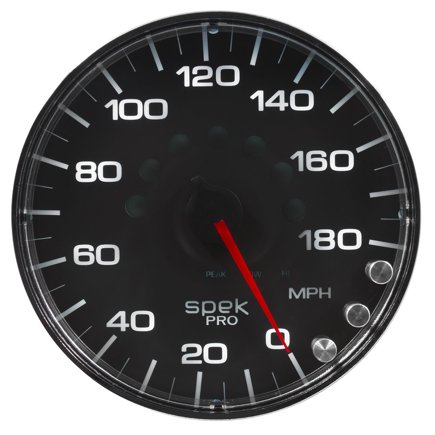 5" SPEEDOMETER, 0-180 MPH, SPEK-PRO, BLACK/CHROME