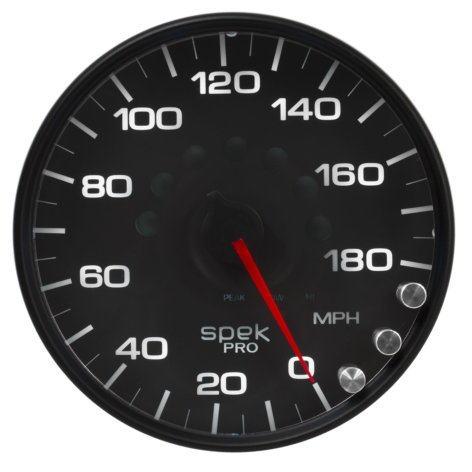 5" SPEEDOMETER, 0-180 MPH, SPEK-PRO, BLACK/BLACK