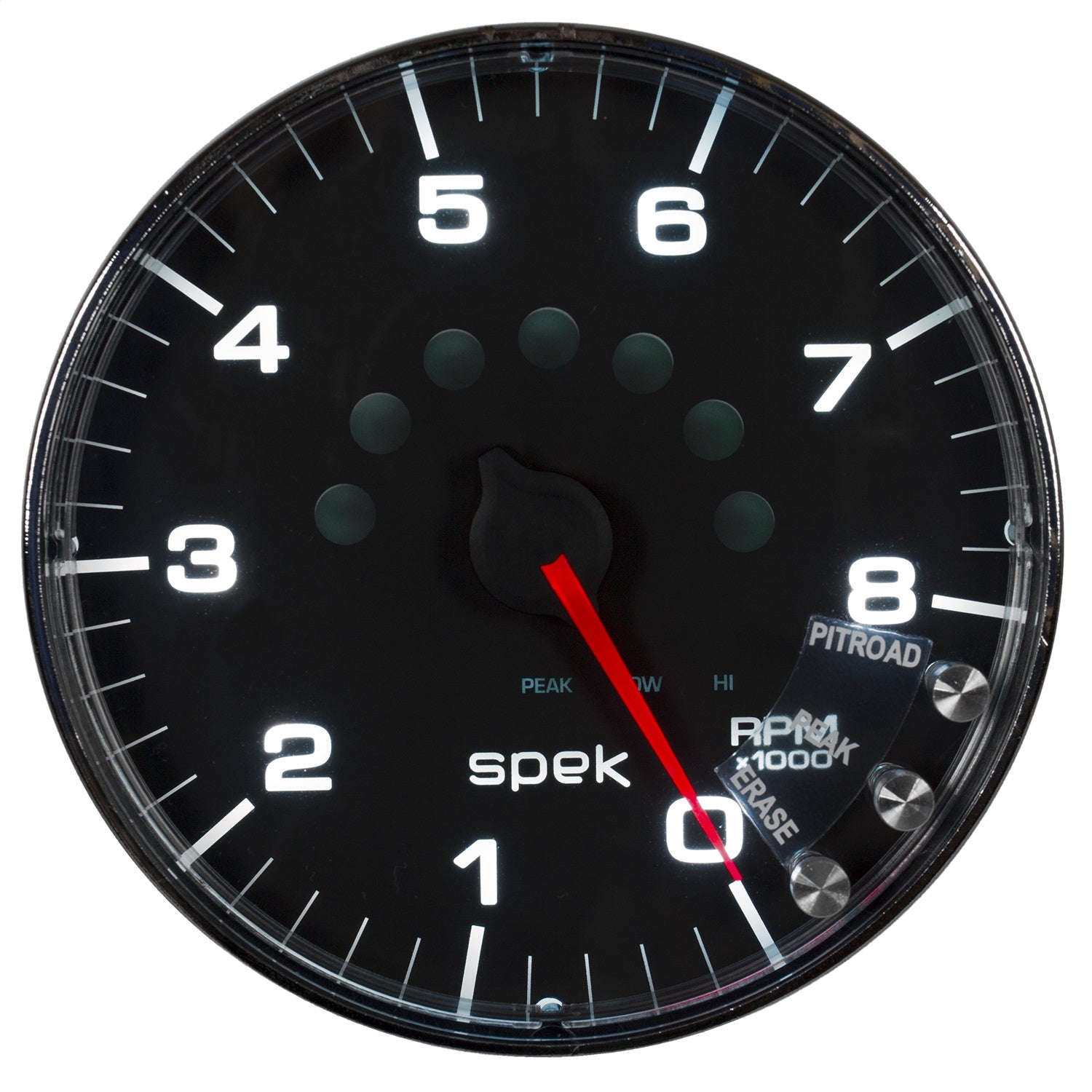 5" IN-DASH TACHOMETER, 0-8,000 RPM, SPEK-PRO, BLACK/CHROME