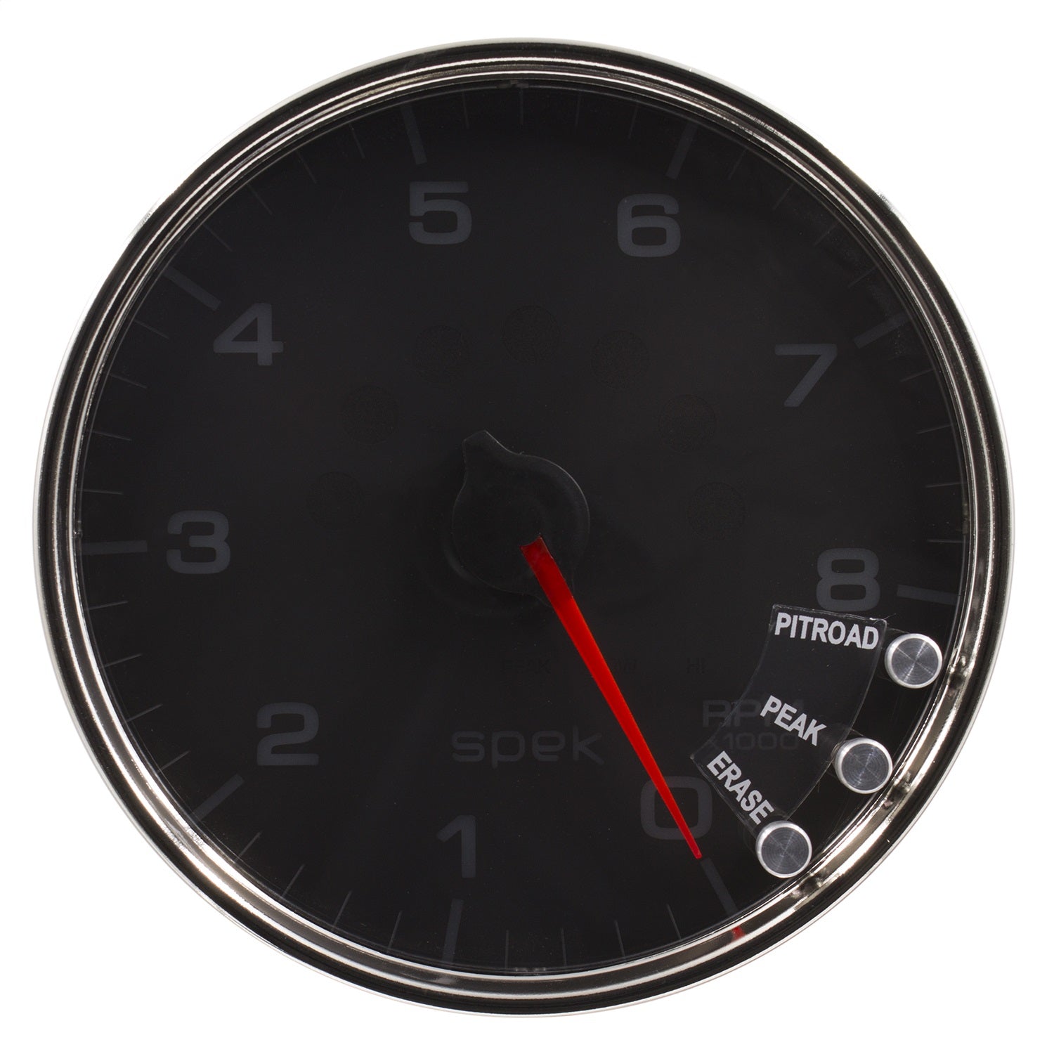 5" IN-DASH TACHOMETER, 0-8,000 RPM, SPEK-PRO, BLACK/CHROME