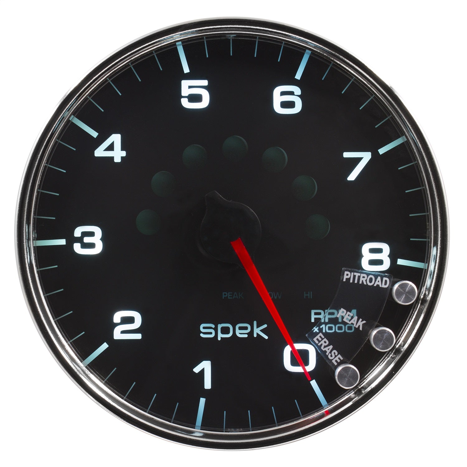 5" IN-DASH TACHOMETER, 0-8,000 RPM, SPEK-PRO, BLACK/CHROME