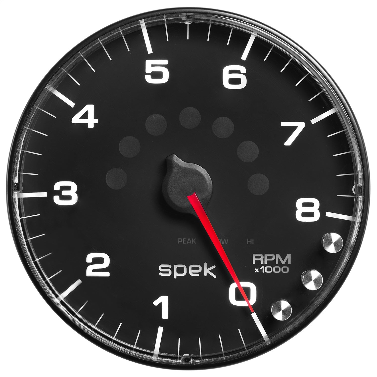 5" IN-DASH TACHOMETER, 0-8,000 RPM, SPEK-PRO, BLACK/BLACK