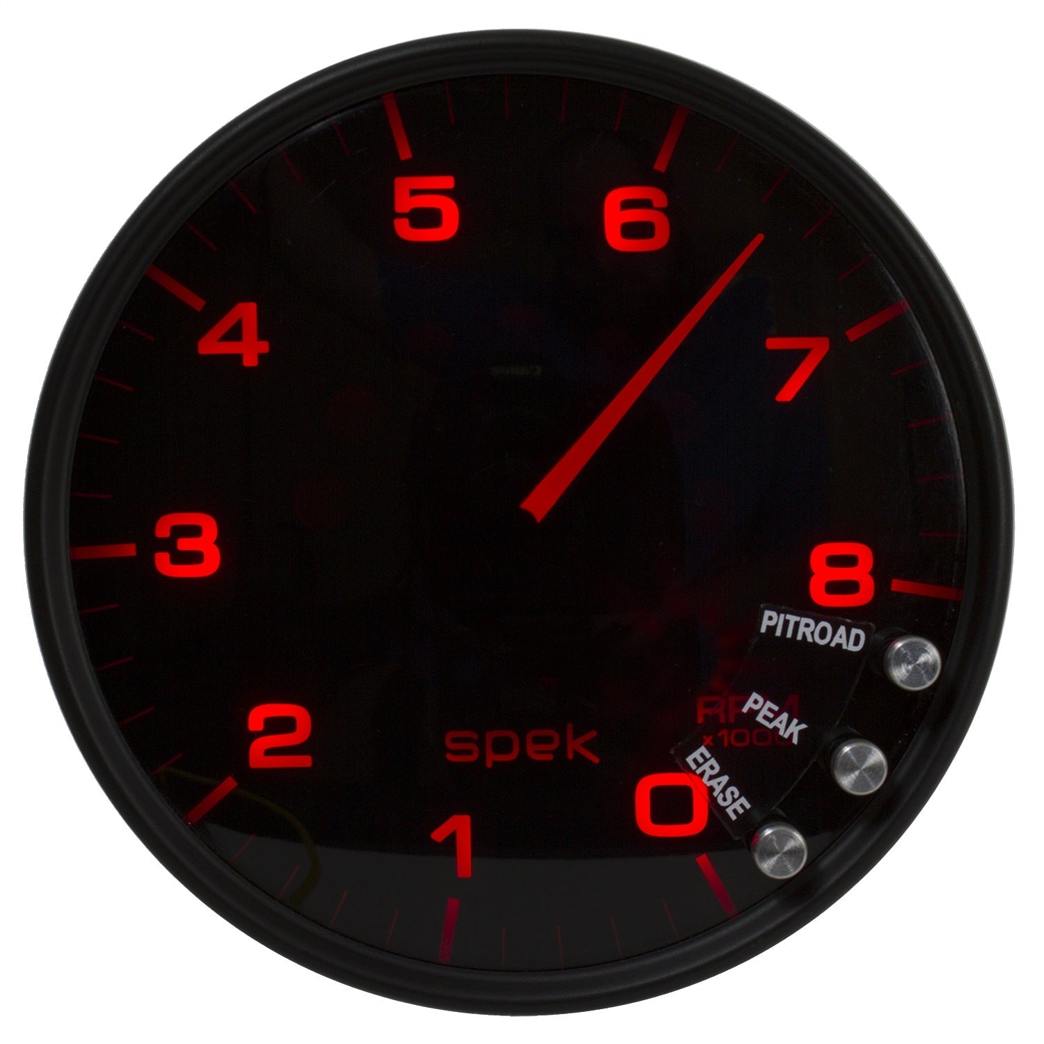 5" IN-DASH TACHOMETER, 0-8,000 RPM, SPEK-PRO, BLACK/BLACK
