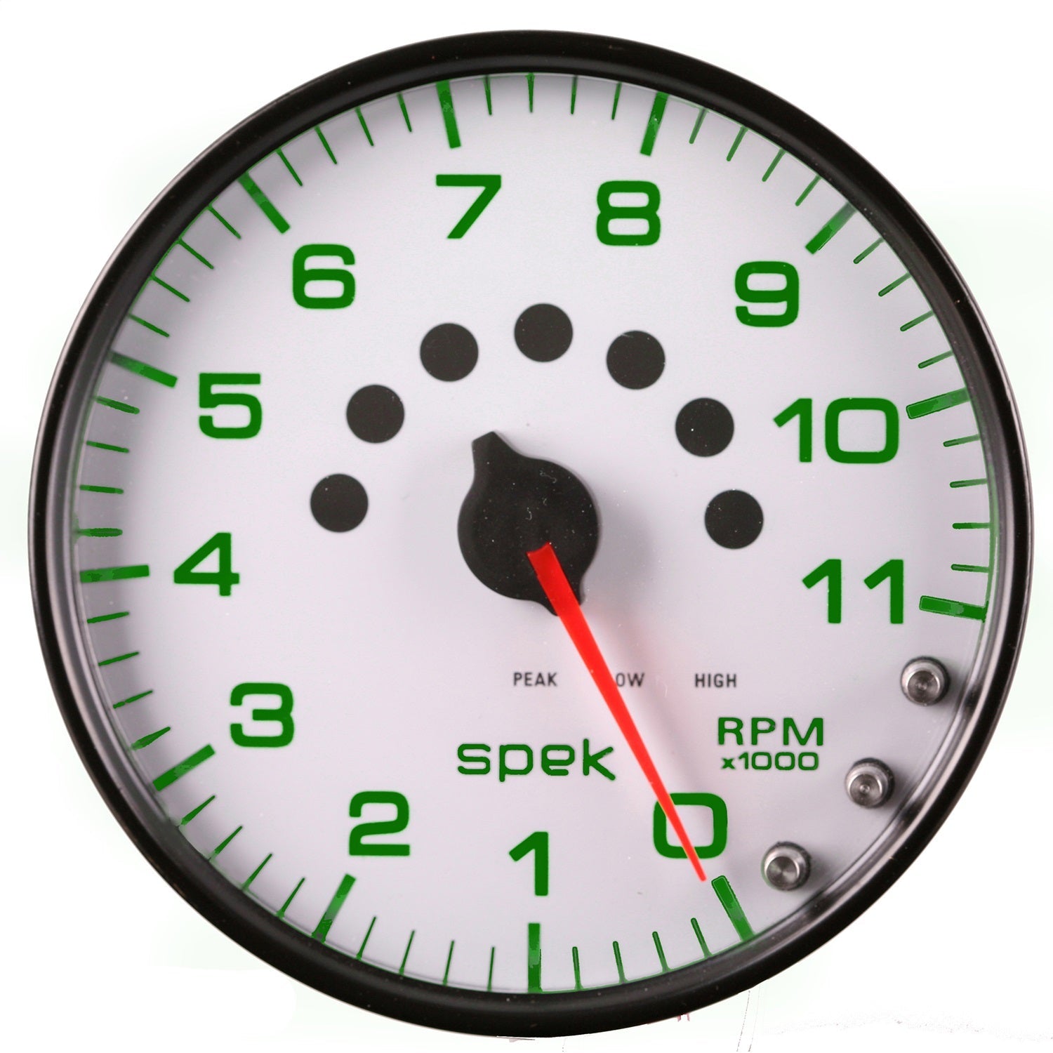 5" IN-DASH TACHOMETER, 0-11,000 RPM, SPEK-PRO, WHITE/BLACK