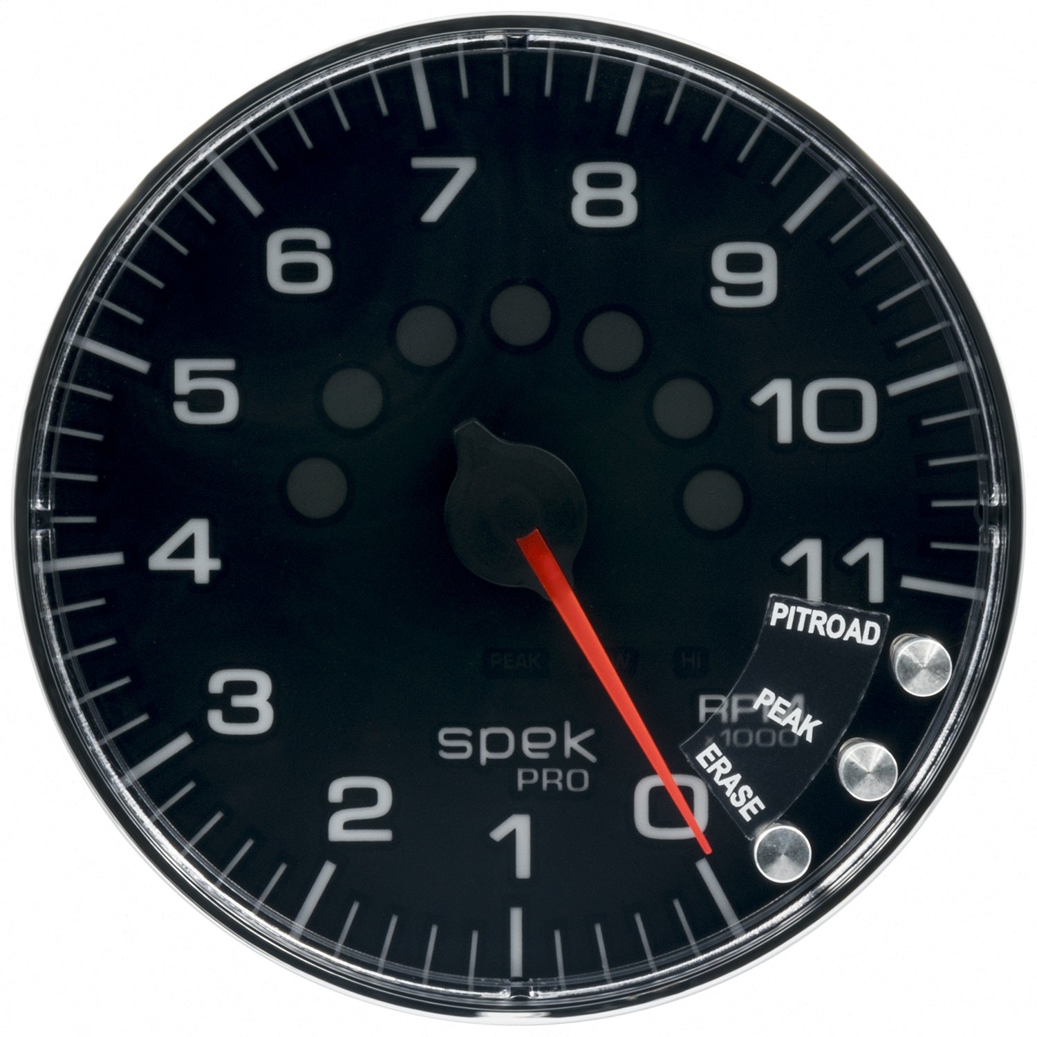 5" IN-DASH TACHOMETER, 0-11,000 RPM, SPEK-PRO, BLACK/CHROME