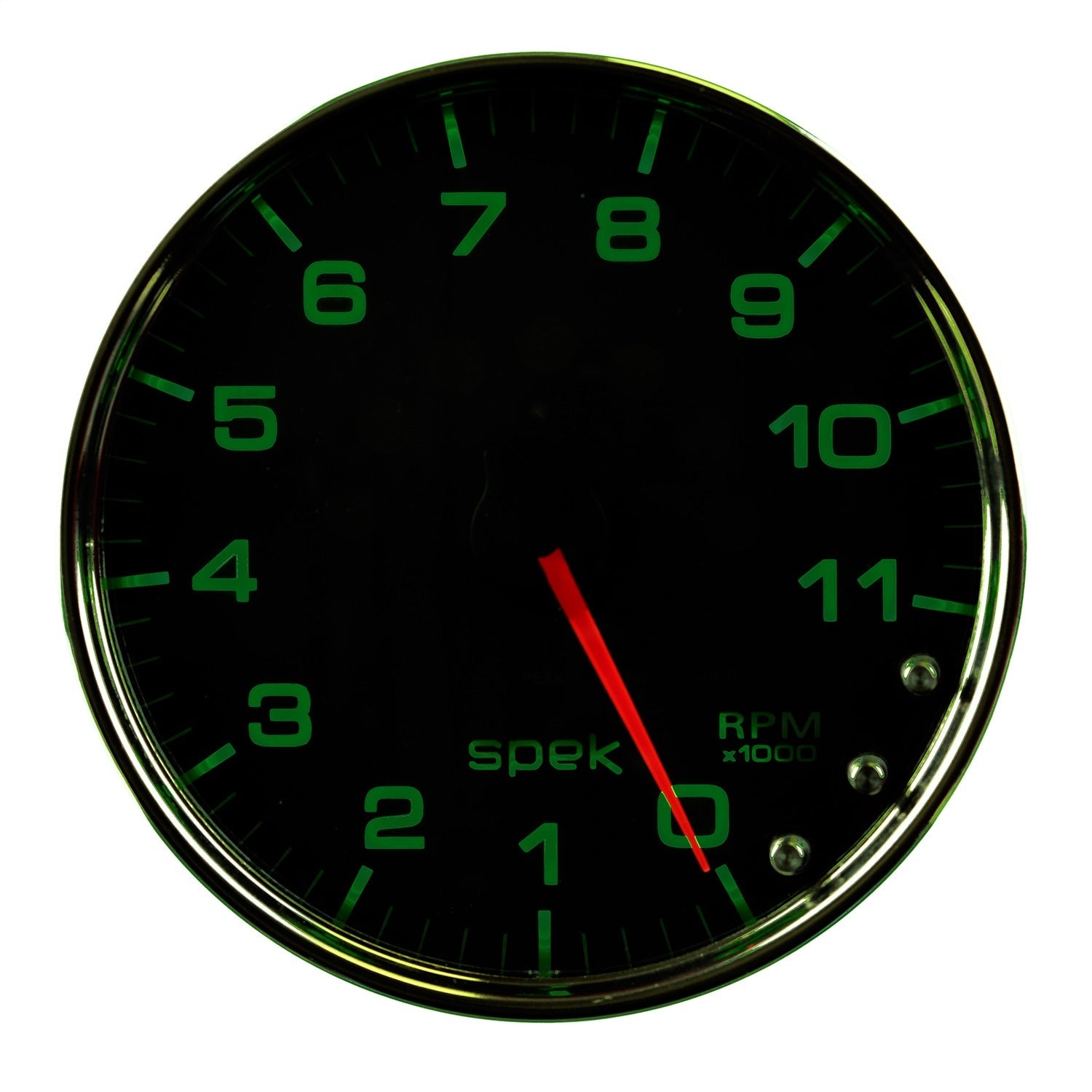 5" IN-DASH TACHOMETER, 0-11,000 RPM, SPEK-PRO, BLACK/CHROME