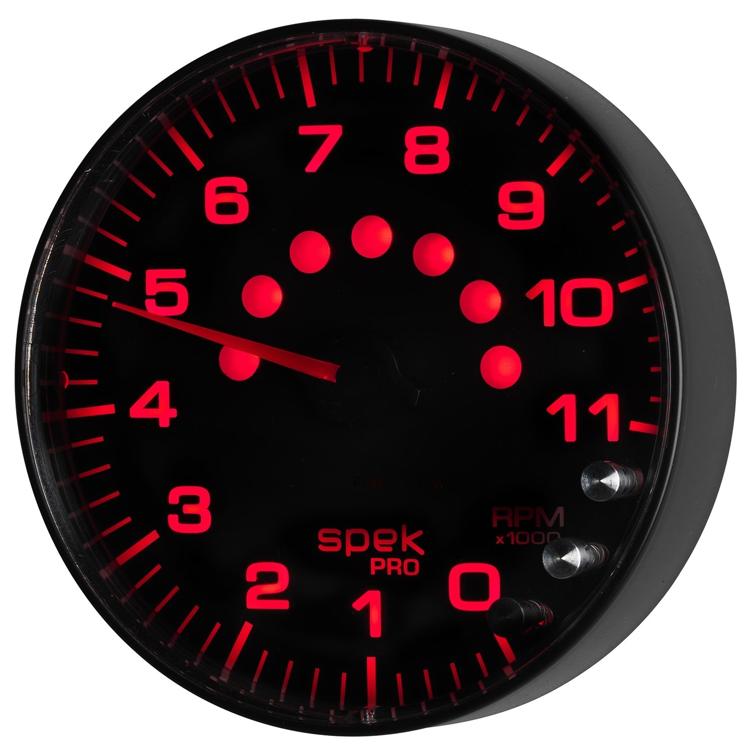 5" IN-DASH TACHOMETER, 0-11,000 RPM, SPEK-PRO, BLACK/BLACK