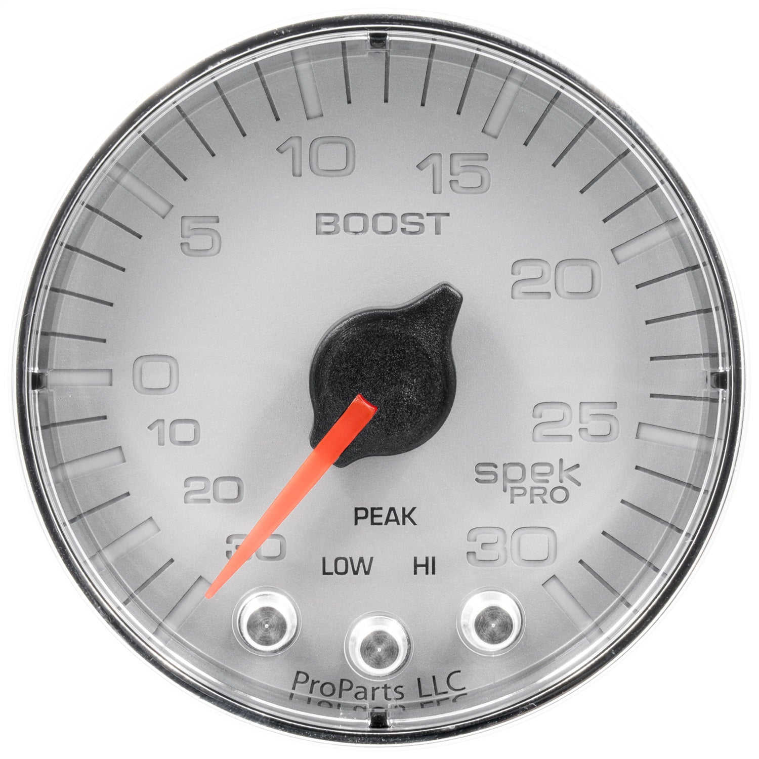 2-1/16" BOOST/VACUUM, 30 IN HG/30 PSI, SPEK-PRO, SILVER/CHROME