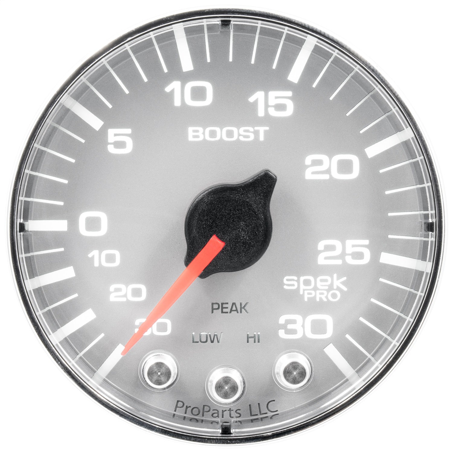 2-1/16" BOOST/VACUUM, 30 IN HG/30 PSI, SPEK-PRO, SILVER/CHROME