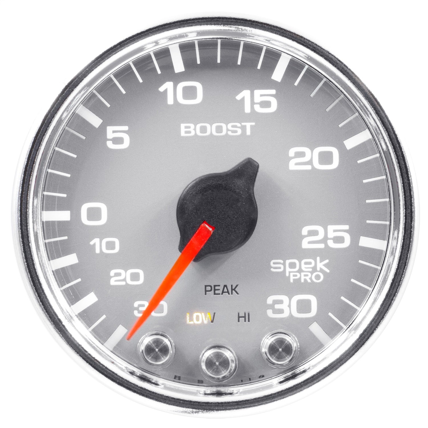 2-1/16" BOOST/VACUUM, 30 IN HG/30 PSI, SPEK-PRO, SILVER/CHROME