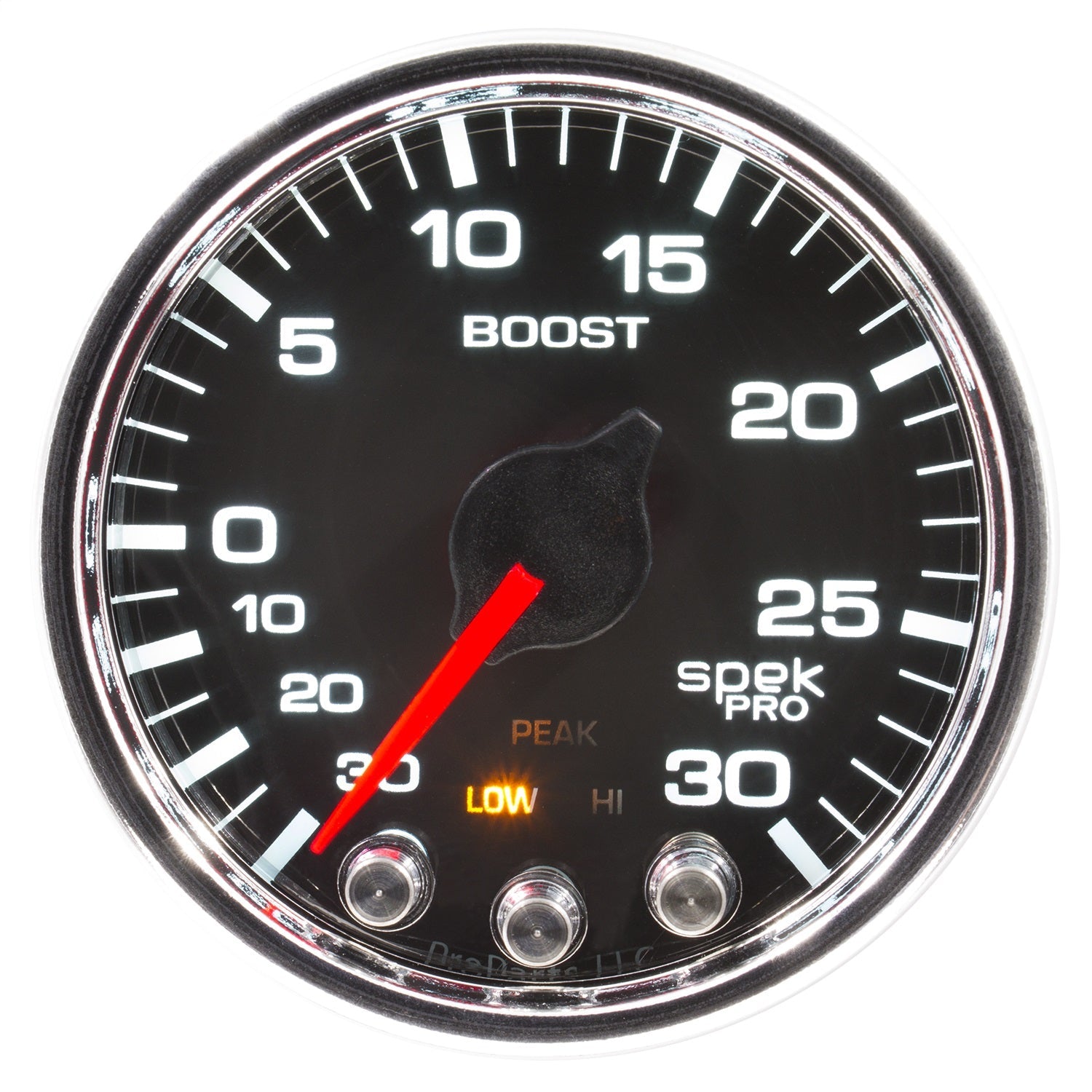 2-1/16" BOOST/VACUUM, 30 IN HG/30 PSI, SPEK-PRO, BLACK/CHROME