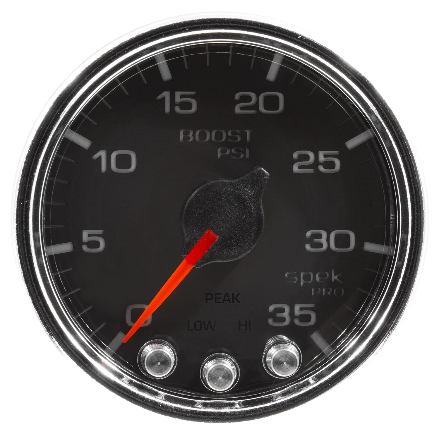 2-1/16" BOOST, 0-35 PSI, SPEK-PRO, BLACK/CHROME