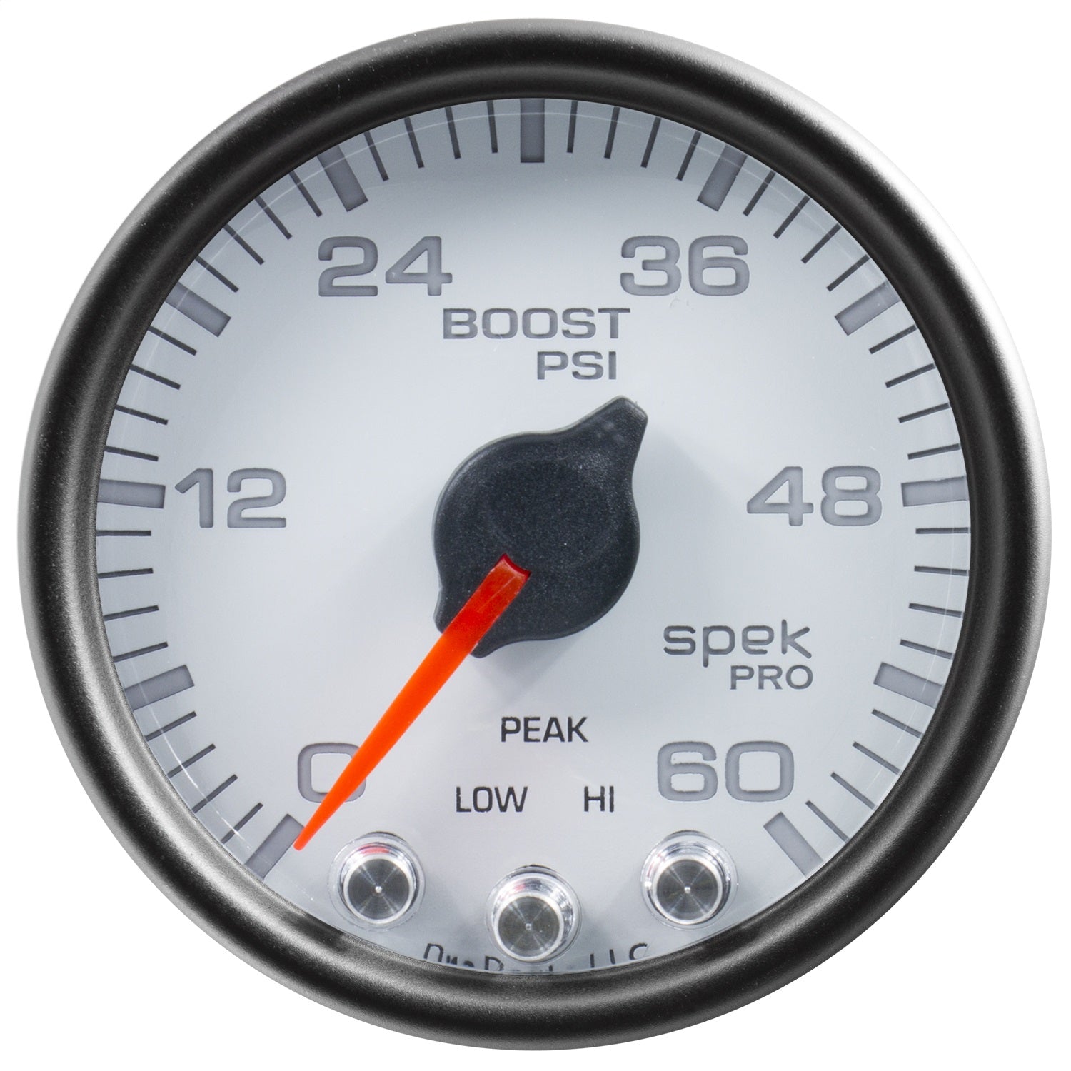 2-1/16" BOOST, 0-60 PSI, SPEK-PRO, WHITE/BLACK