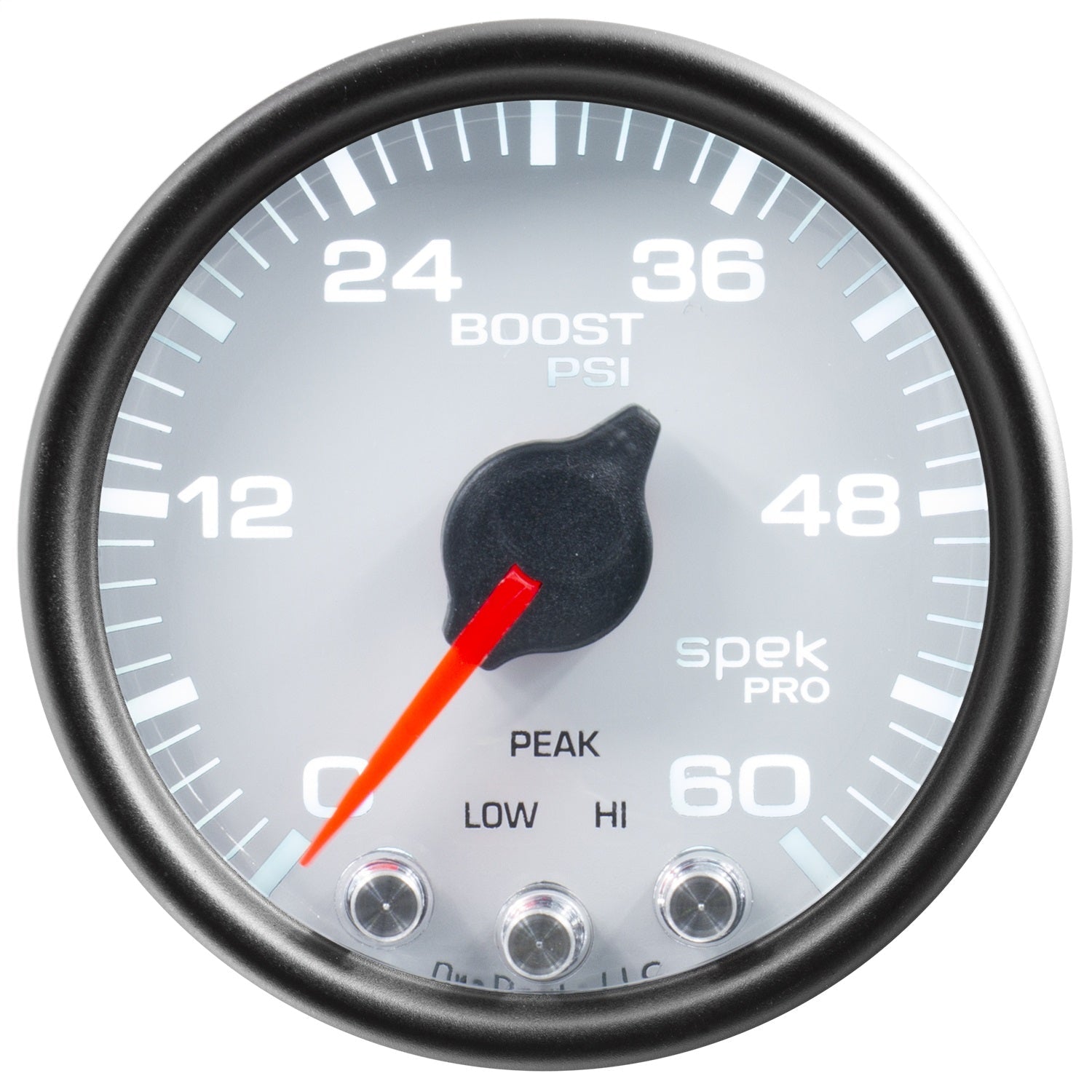 2-1/16" BOOST, 0-60 PSI, SPEK-PRO, WHITE/BLACK