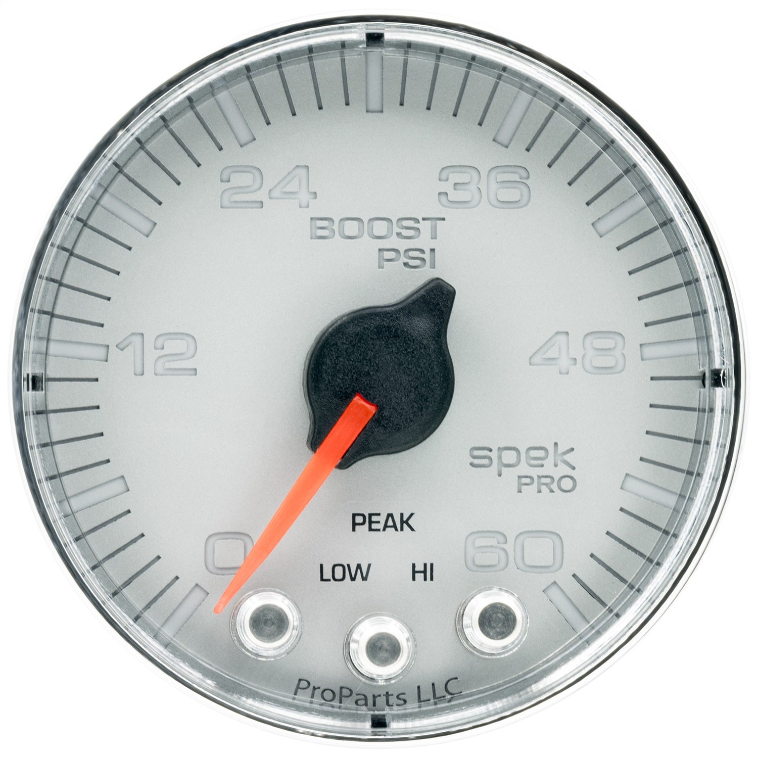 2-1/16" BOOST, 0-60 PSI, SPEK-PRO, SILVER/CHROME