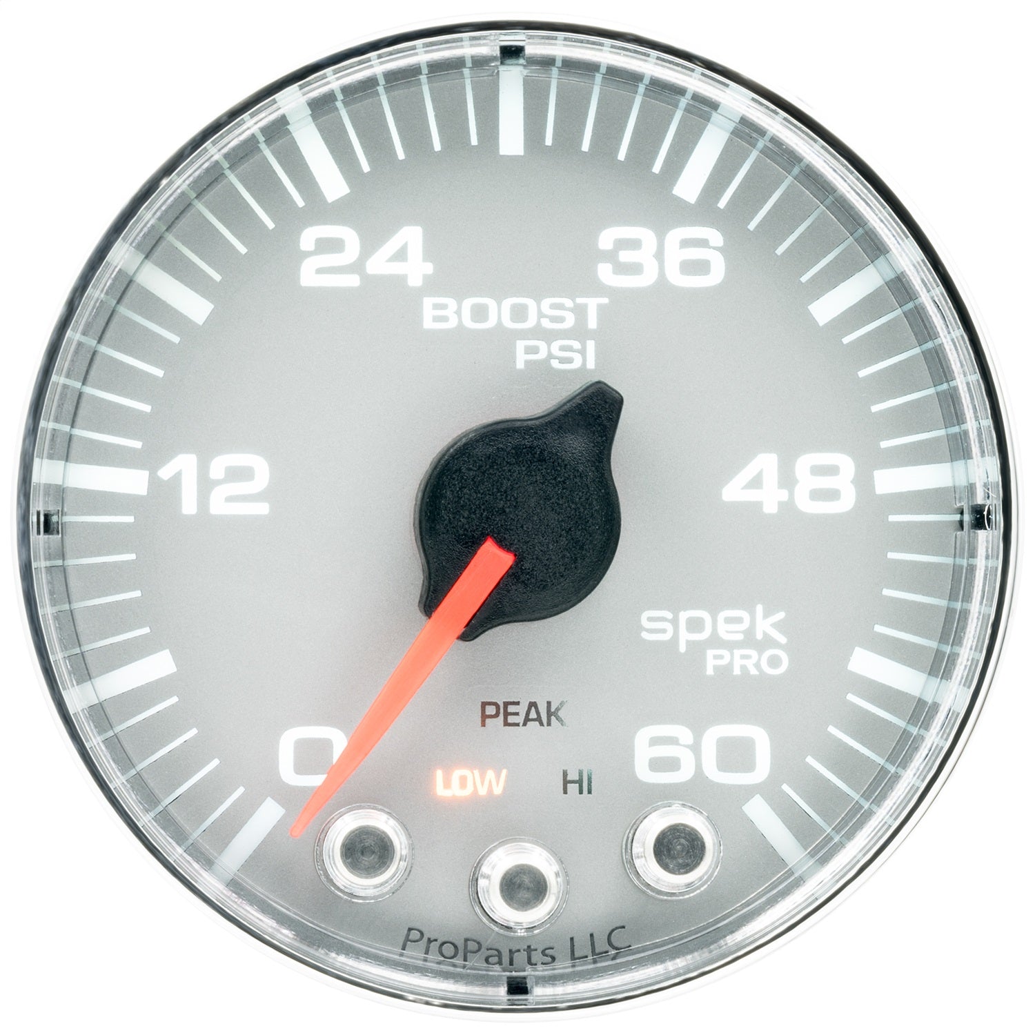 2-1/16" BOOST, 0-60 PSI, SPEK-PRO, SILVER/CHROME