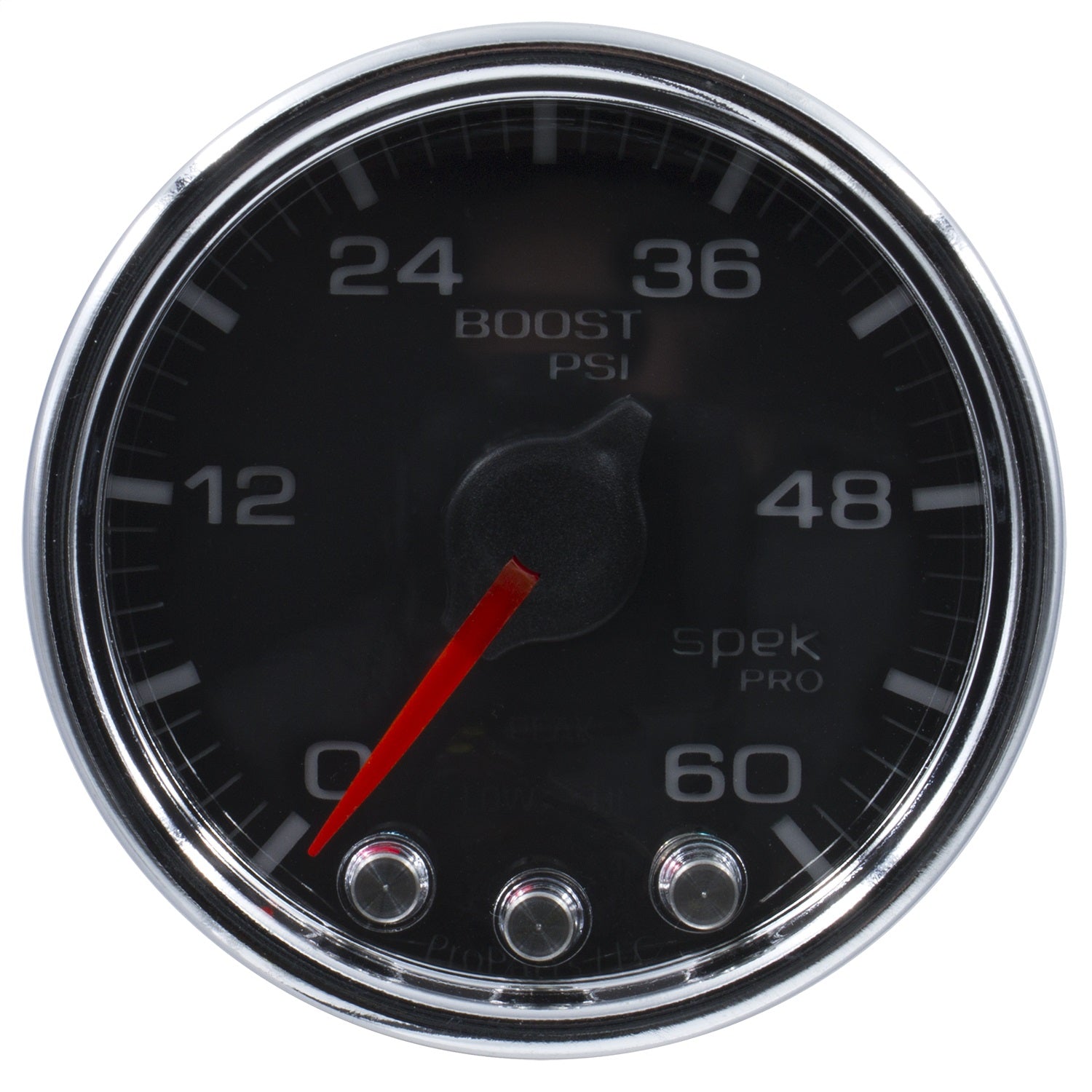2-1/16" BOOST, 0-60 PSI, SPEK-PRO, BLACK/CHROME
