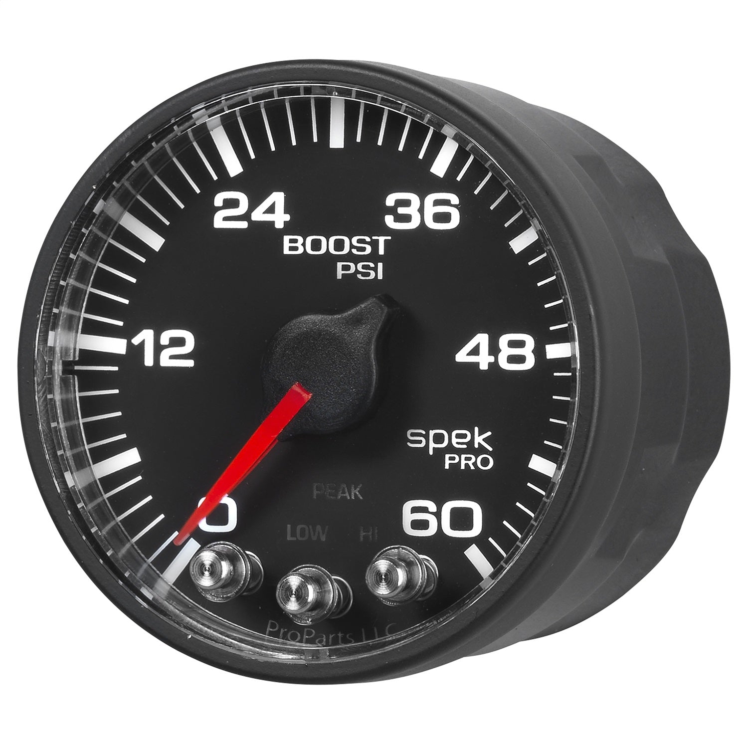 2-1/16" BOOST, 0-60 PSI, SPEK-PRO, BLACK/BLACK