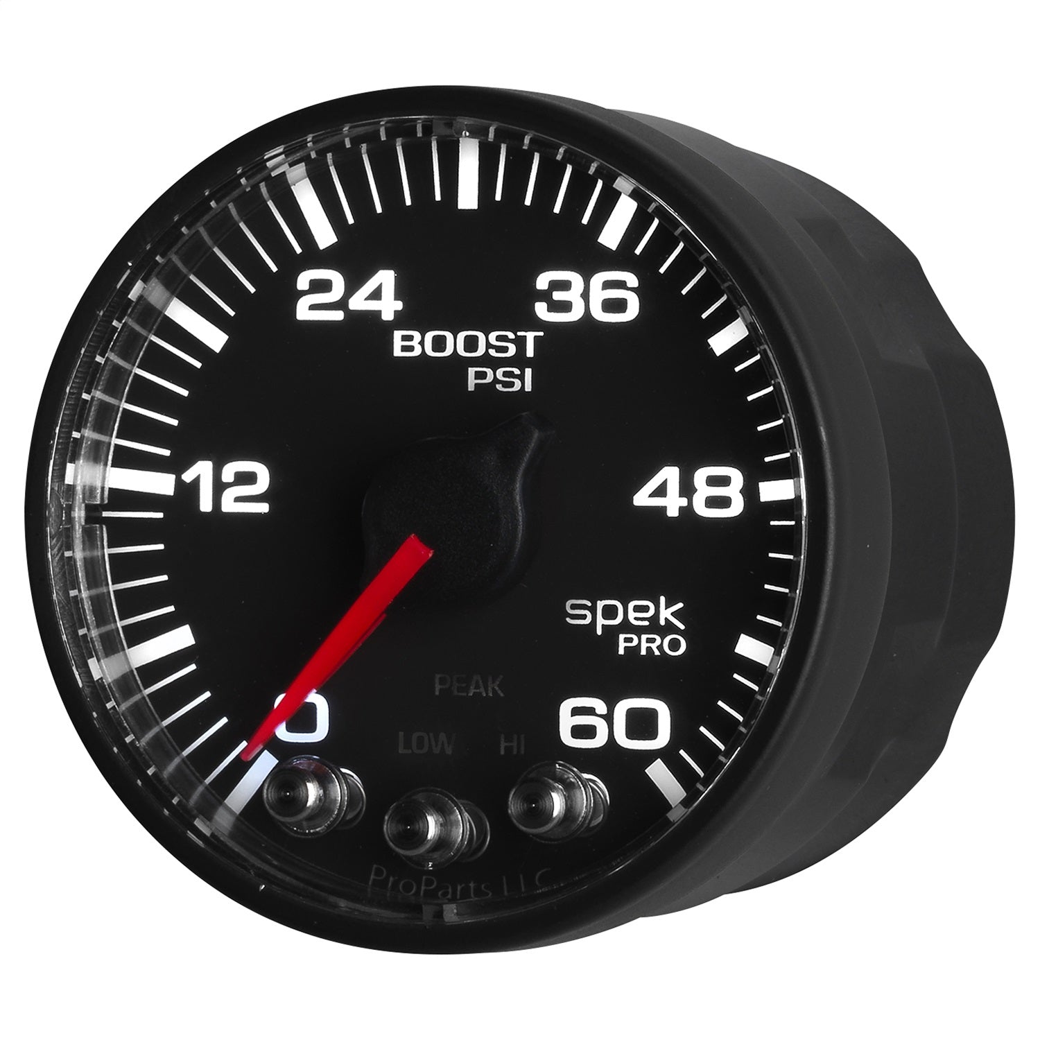 2-1/16" BOOST, 0-60 PSI, SPEK-PRO, BLACK/BLACK