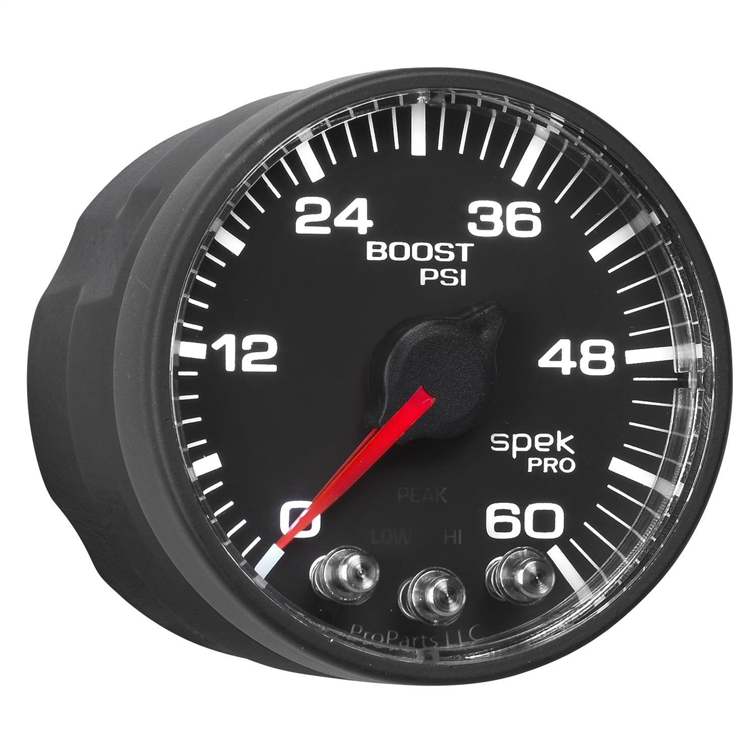 2-1/16" BOOST, 0-60 PSI, SPEK-PRO, BLACK/BLACK