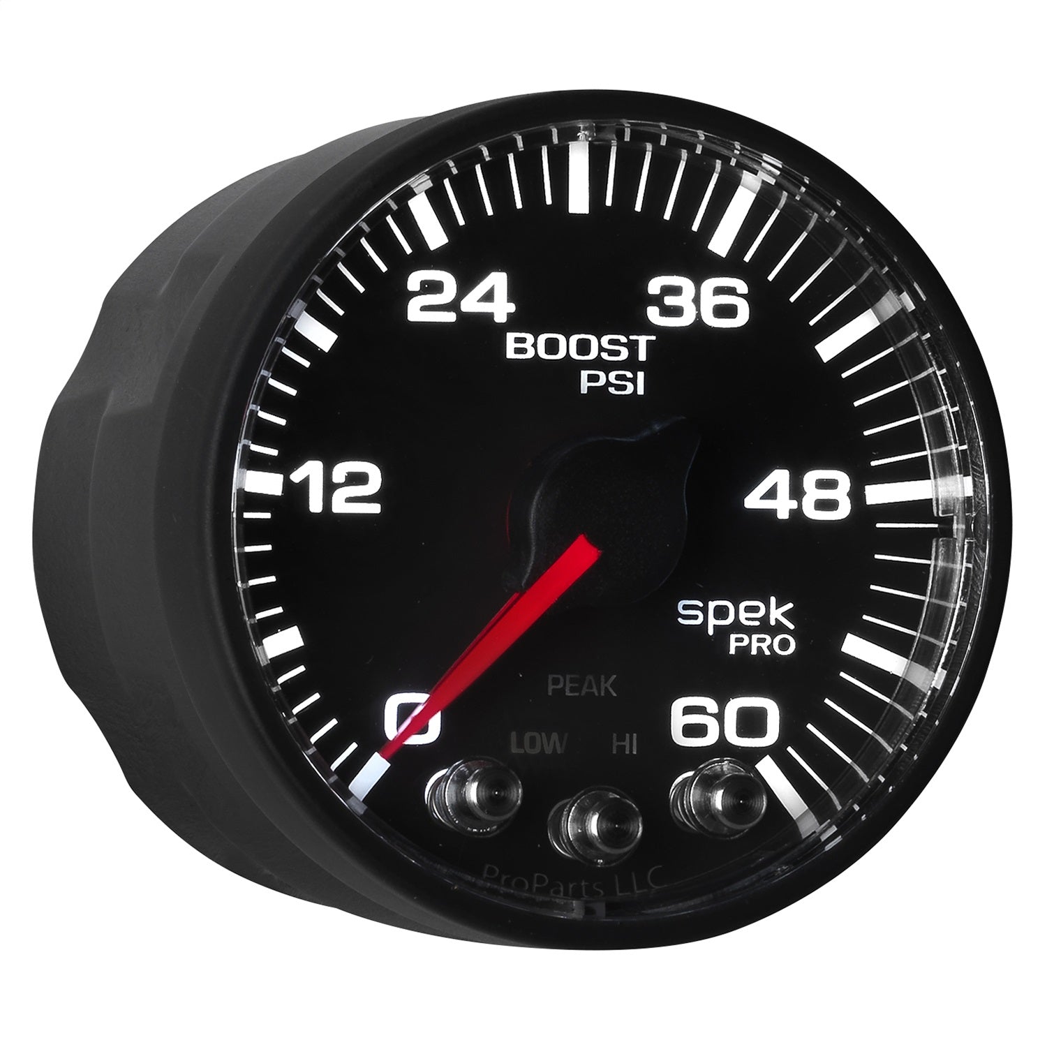 2-1/16" BOOST, 0-60 PSI, SPEK-PRO, BLACK/BLACK