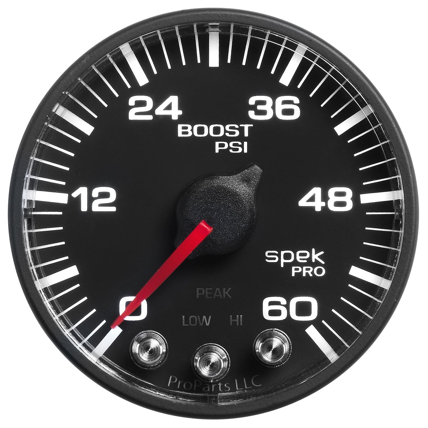 PILLAR KIT, 0-60 PSI/0-2000 °F/100-300 °F, 98-02 DODGE RAM, W/ SPEAKER, SPEK-PRO, BLACK DIAL, BLACK BEZEL, FLAT ANTIGLARE LENS