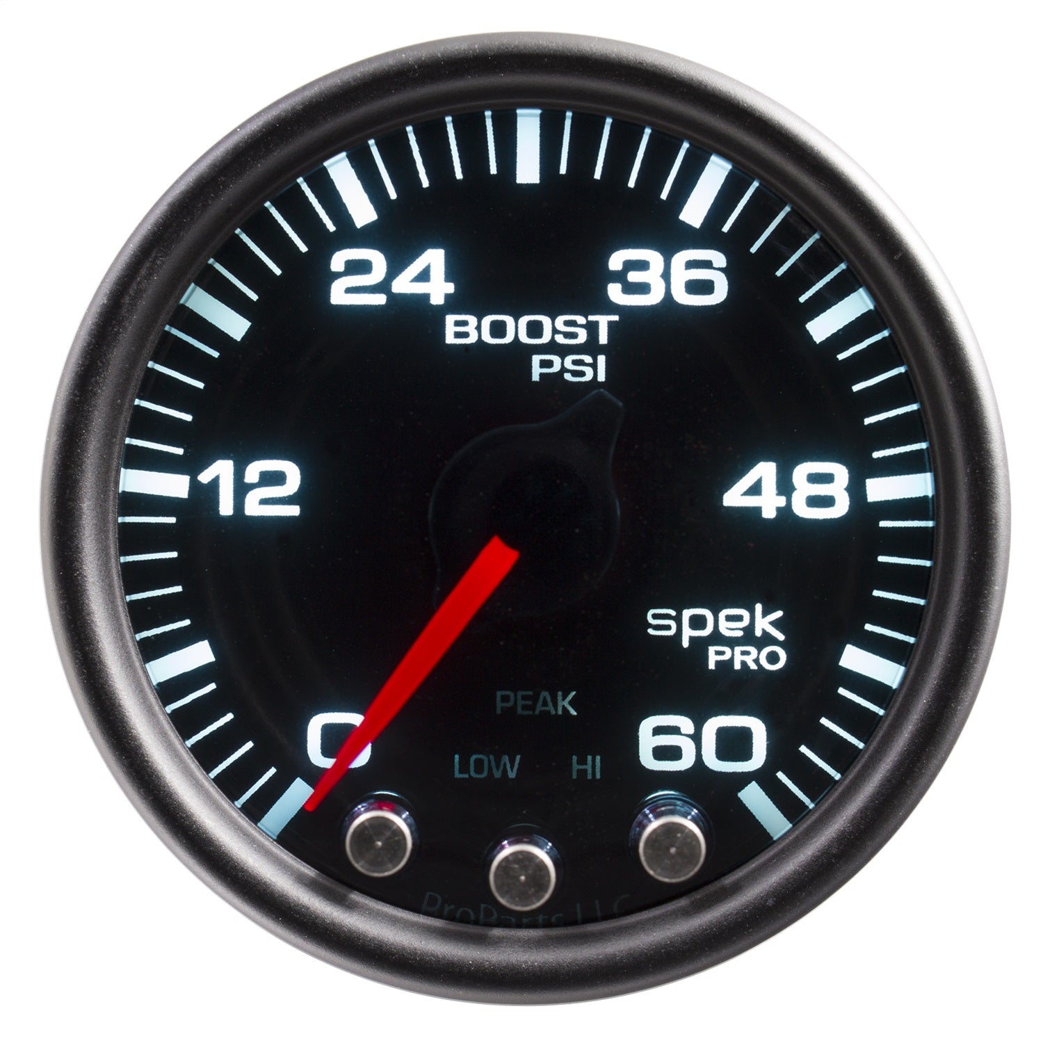 2-1/16" BOOST, 0-60 PSI, SPEK-PRO, BLACK/BLACK
