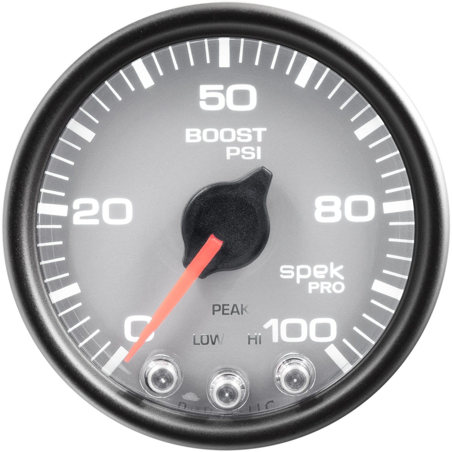 2-1/16" BOOST, 0-100 PSI, SPEK-PRO, SILVER/BLACK