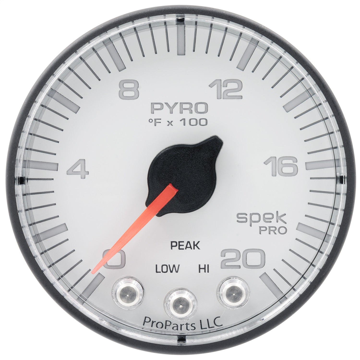 2-1/16" PYROMETER, 0-2000 °F, SPEK-PRO, WHITE/BLACK