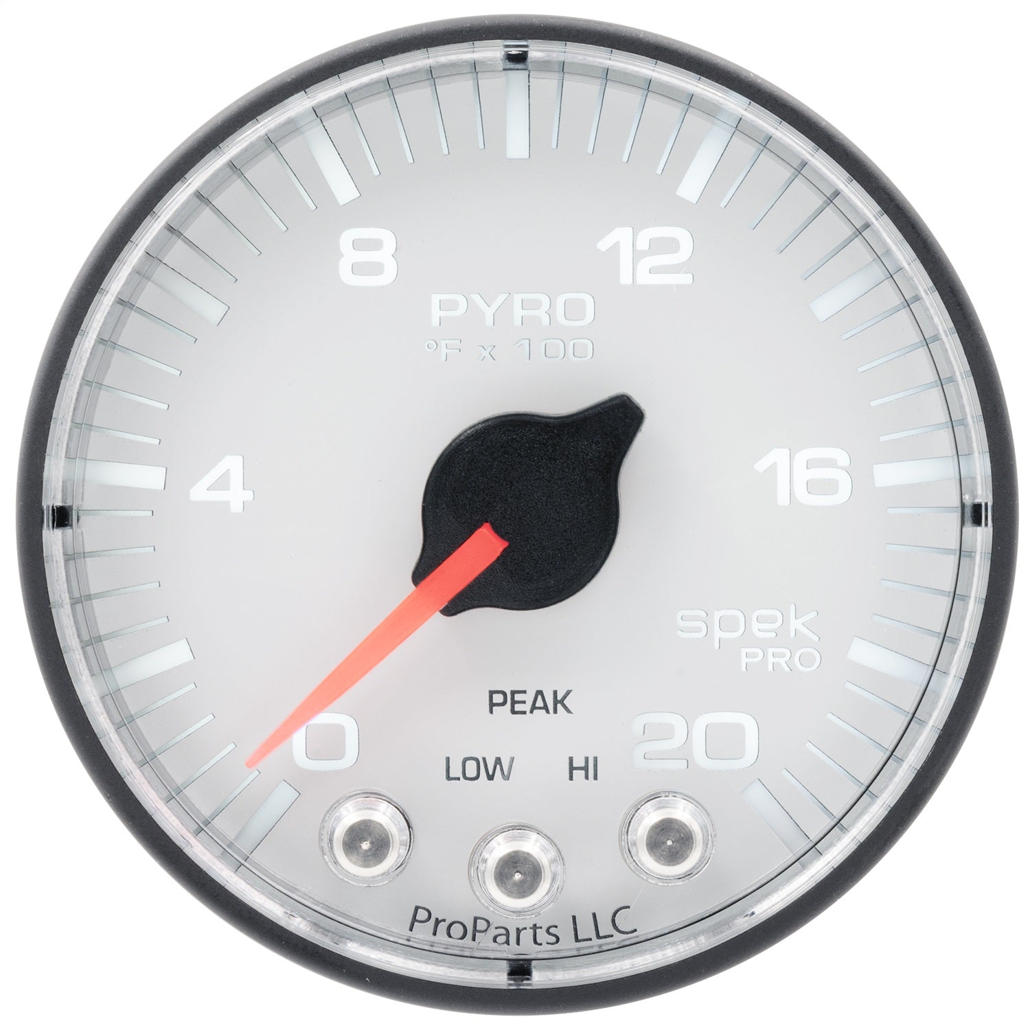 PILLAR KIT, 0-60 PSI/0-2000 °F, 98-02 DODGE RAM, W/O SPEAKER, SPEK-PRO, WHITE DIAL, BLACK BEZEL, FLAT ANTIGLARE LENS