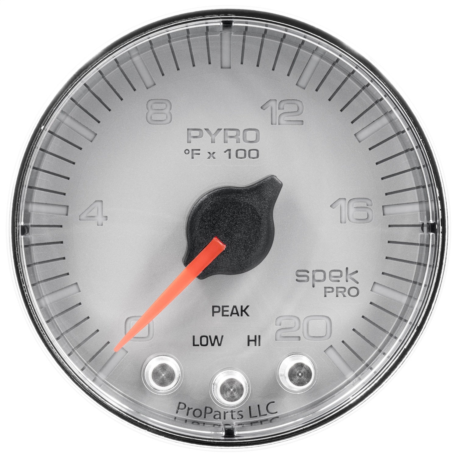 2-1/16" PYROMETER, 0-2000 °F, SPEK-PRO, SILVER/CHROME