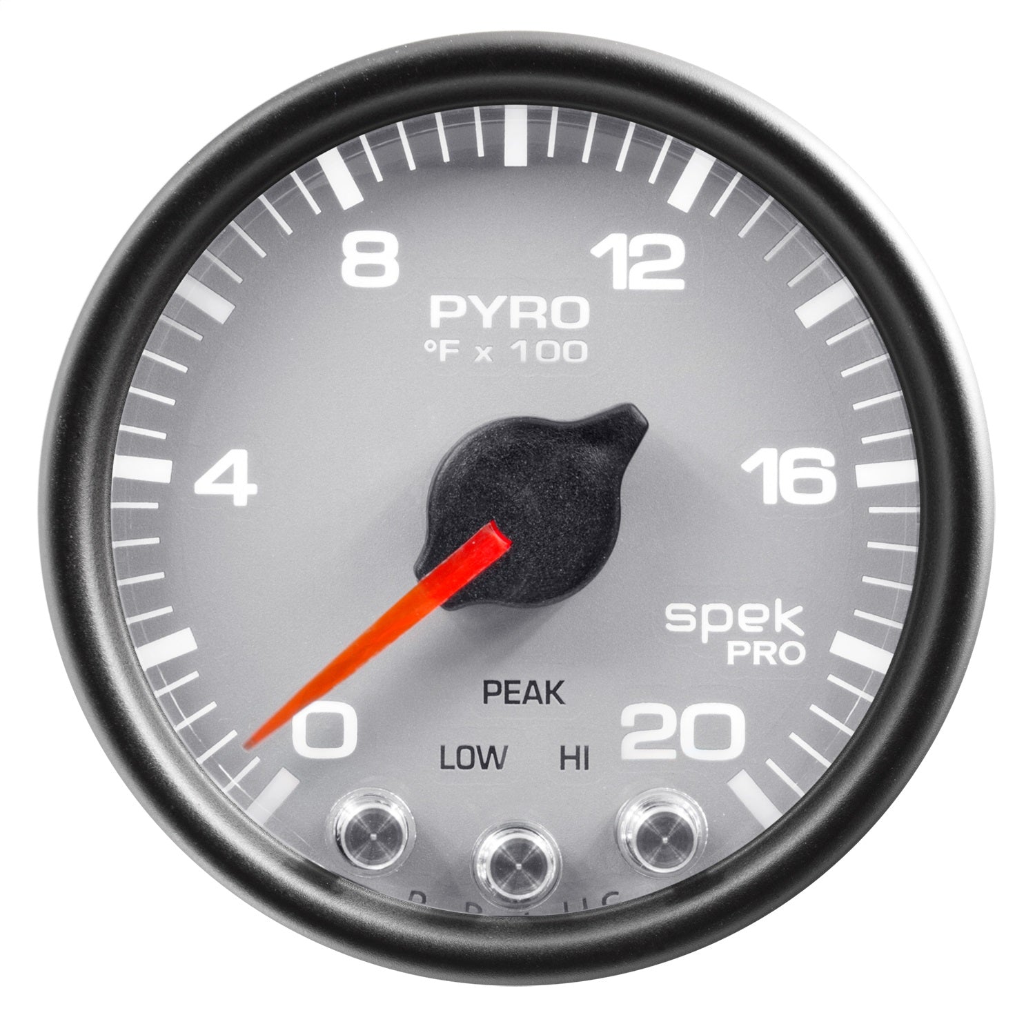 2-1/16" PYROMETER, 0-2000 °F, SPEK-PRO, SILVER/BLACK