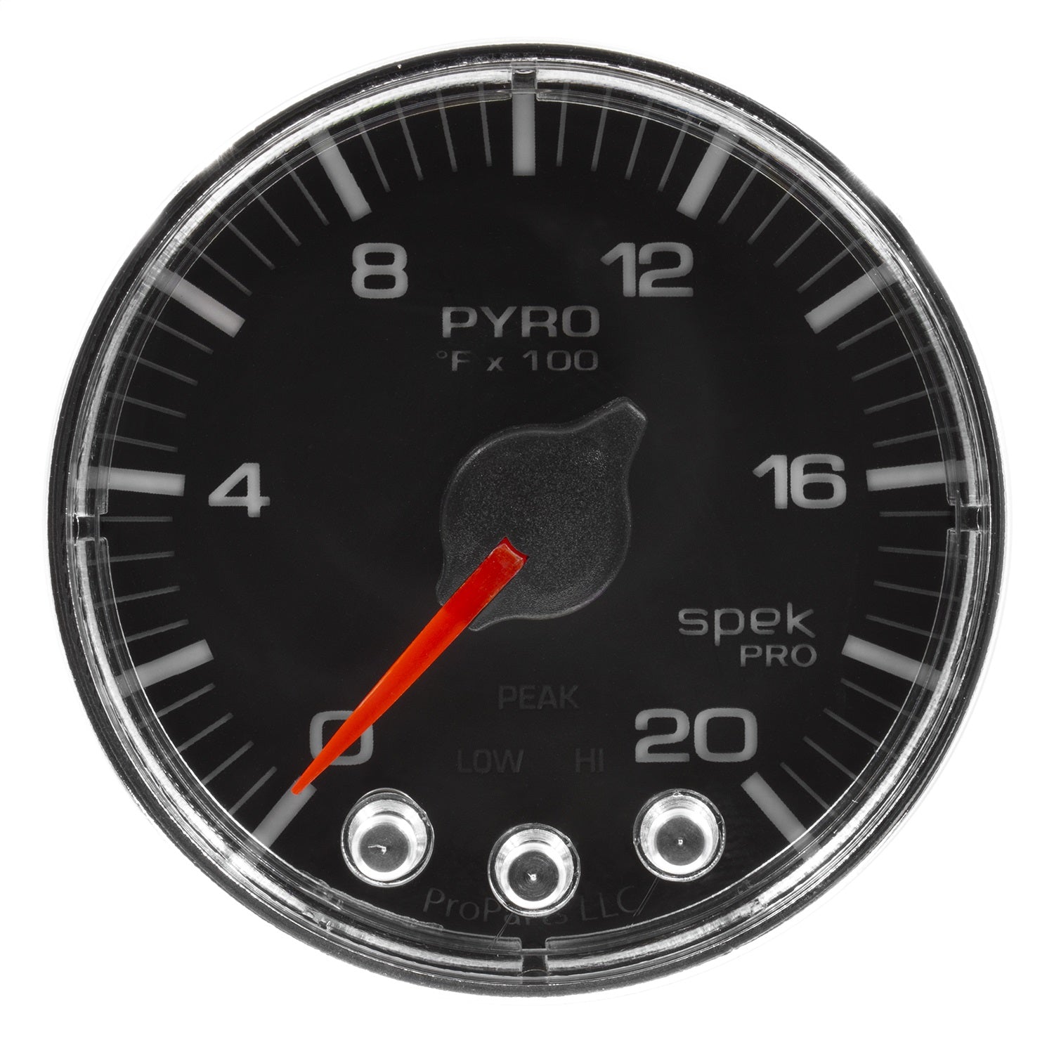 2-1/16" PYROMETER, 0-2000 °F, SPEK-PRO, BLACK/CHROME