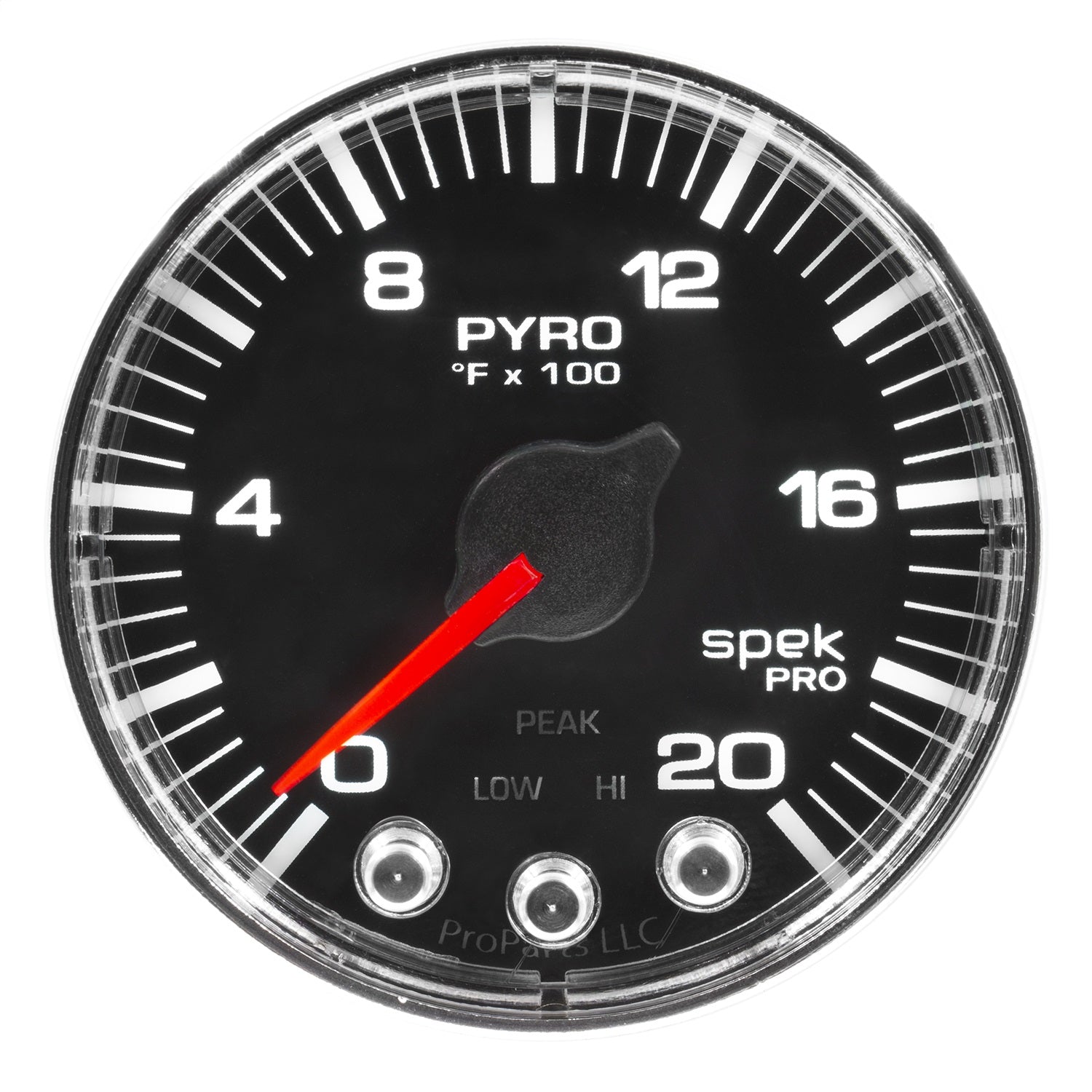 2-1/16" PYROMETER, 0-2000 °F, SPEK-PRO, BLACK/CHROME