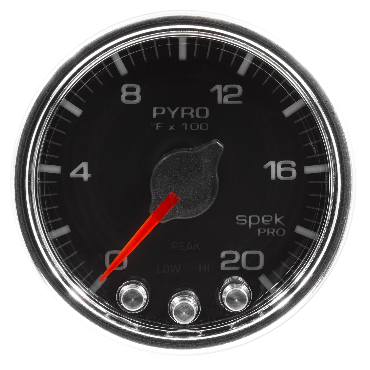 2-1/16" PYROMETER, 0-2000 °F, SPEK-PRO, BLACK/CHROME