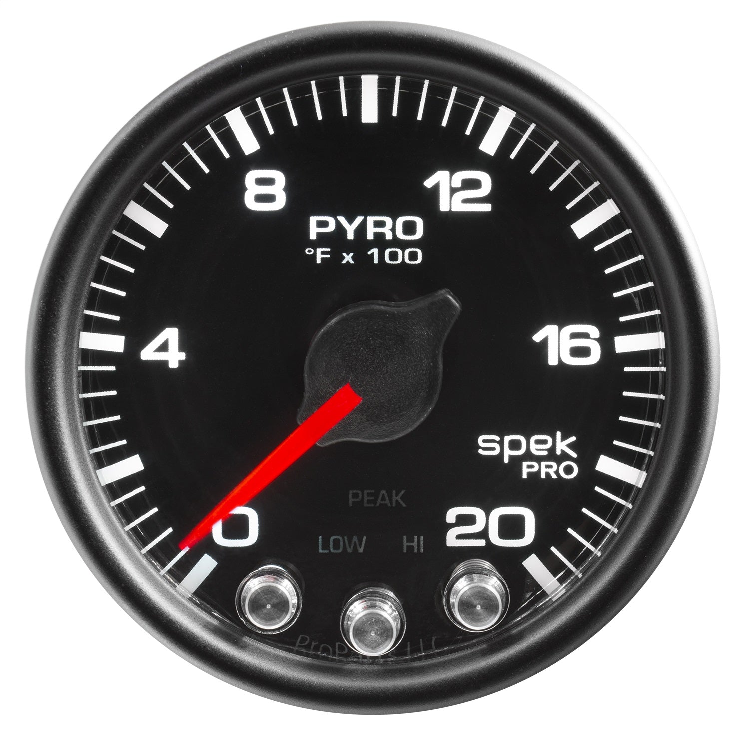 2-1/16" PYROMETER, 0-2000 °F, SPEK-PRO, BLACK/BLACK