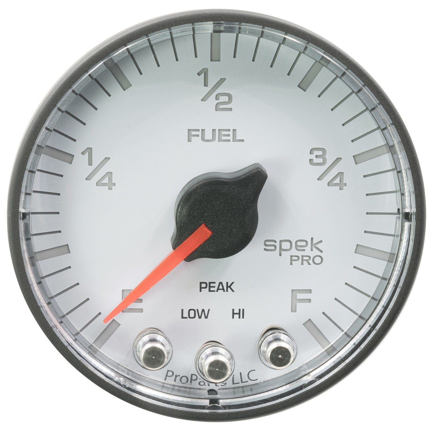 2-1/16" FUEL LEVEL, PROGRAMMABLE 0-300 ?, SPEK-PRO, WHITE/BLACK