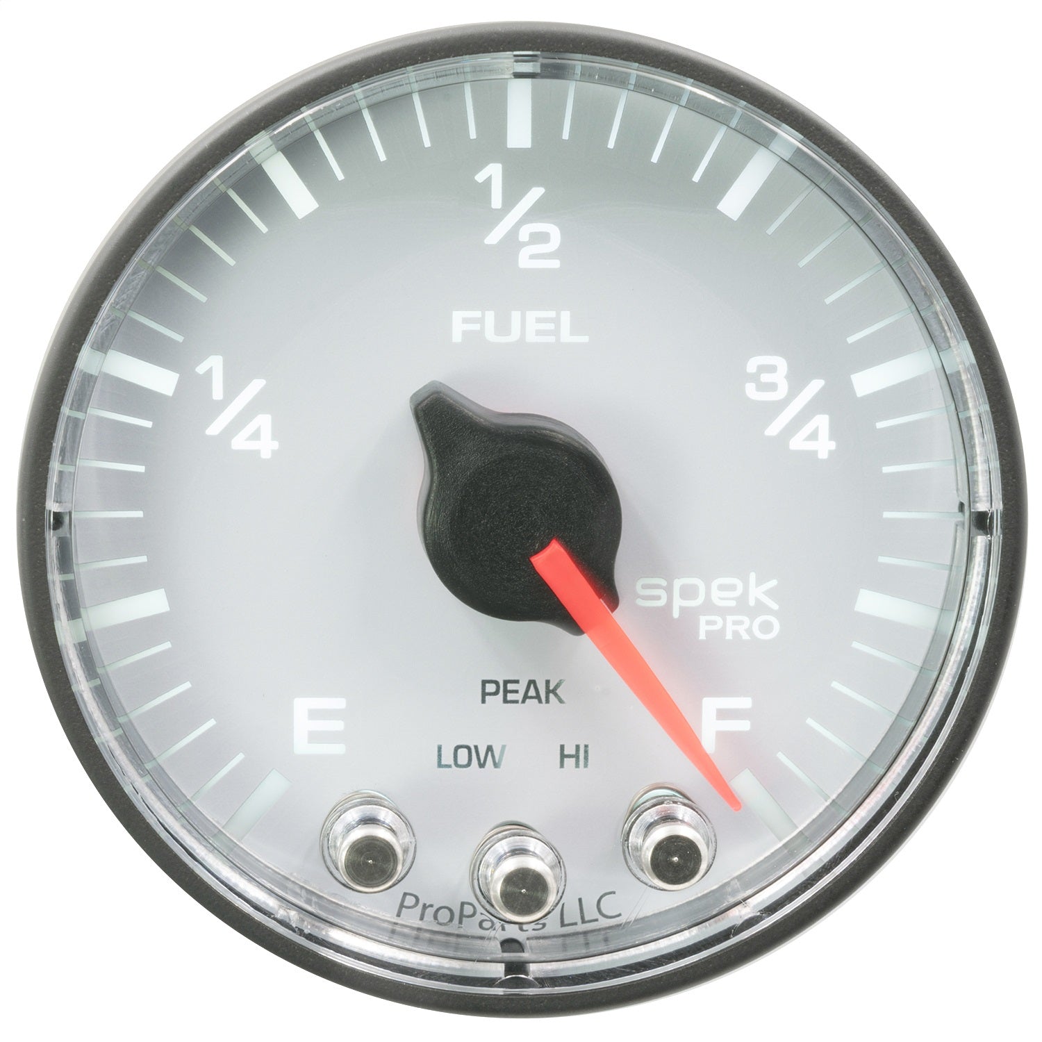 2-1/16" FUEL LEVEL, PROGRAMMABLE 0-300 ?, SPEK-PRO, WHITE/BLACK