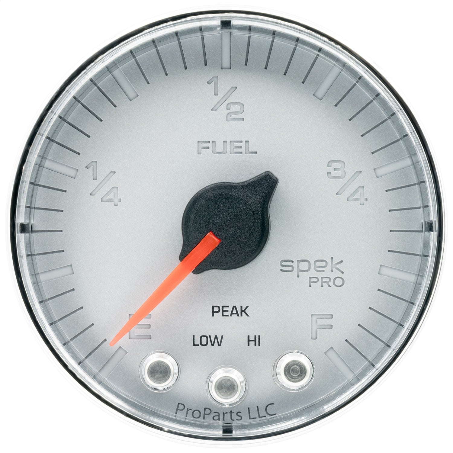 2-1/16" FUEL LEVEL, PROGRAMMABLE 0-300 ?, SPEK-PRO, SILVER/CHROME