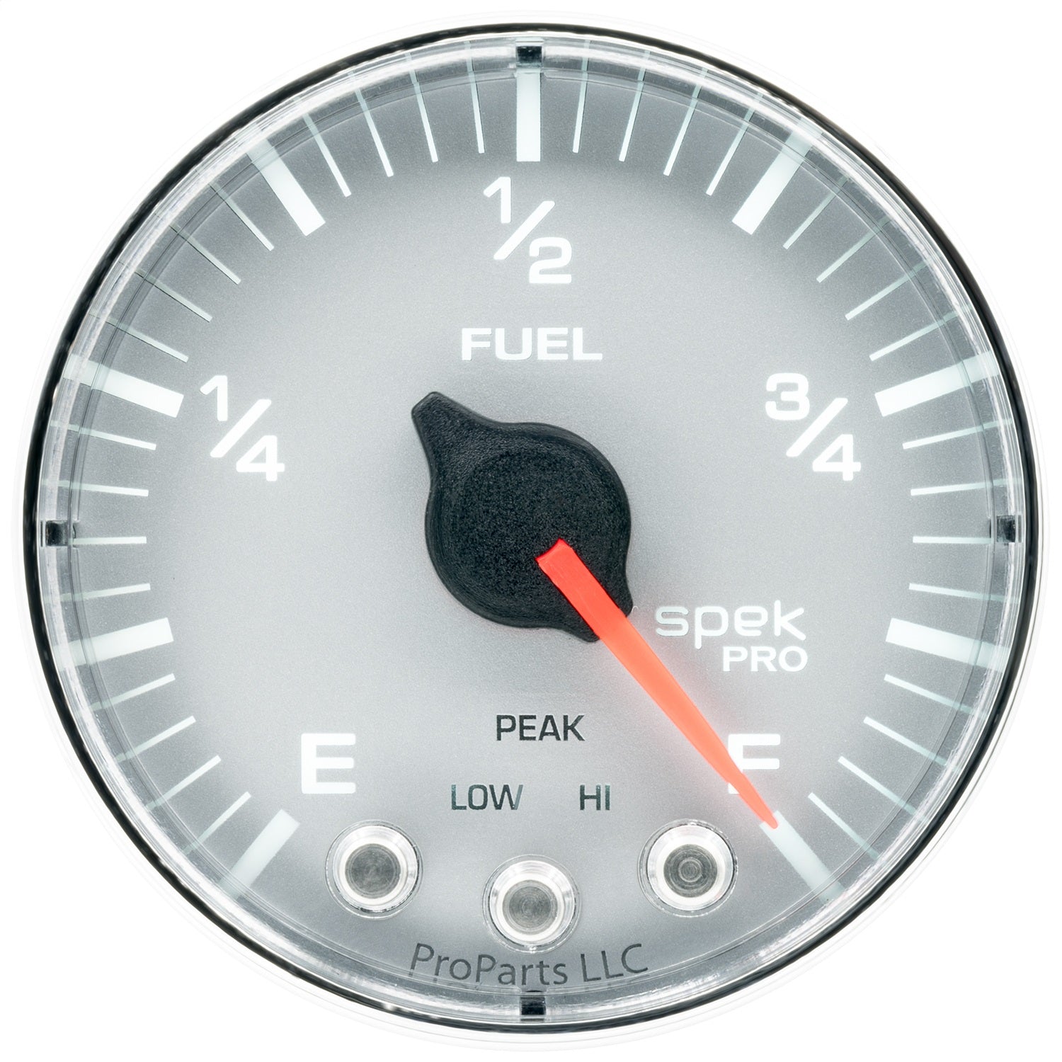 2-1/16" FUEL LEVEL, PROGRAMMABLE 0-300 ?, SPEK-PRO, SILVER/CHROME