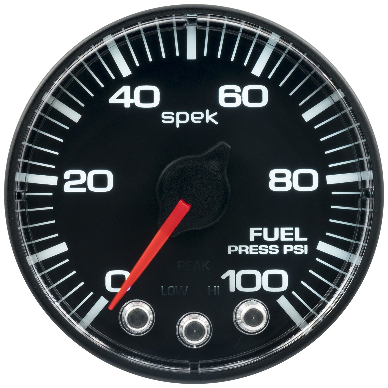 2-1/16" FUEL PRESSURE, 0-100 PSI, SPEK-PRO, BLACK/BLACK