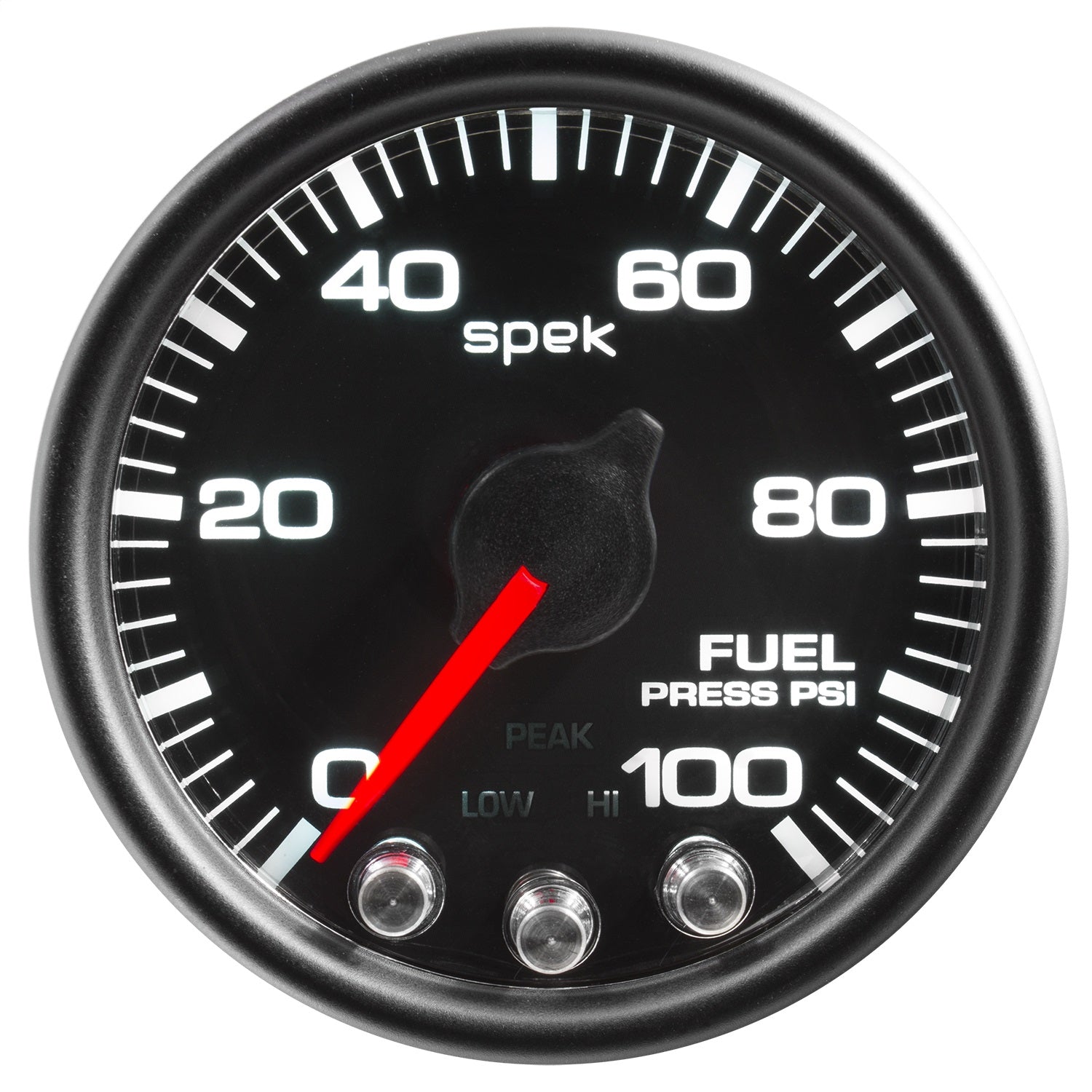 2-1/16" FUEL PRESSURE, 0-100 PSI, SPEK-PRO, BLACK/BLACK